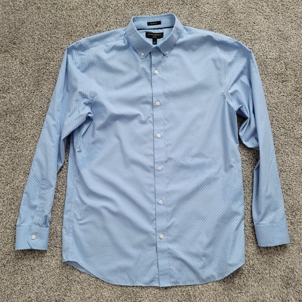 Men's Banana Republic Factory Slim Fit long Sleeve Button Down Shirt Large